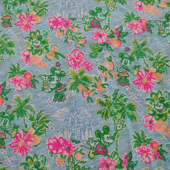 LILLY PULITZER Women's Disney Mickey Minnie Etta green pink T-Shirt Tee - XS - Picture 5 of 7